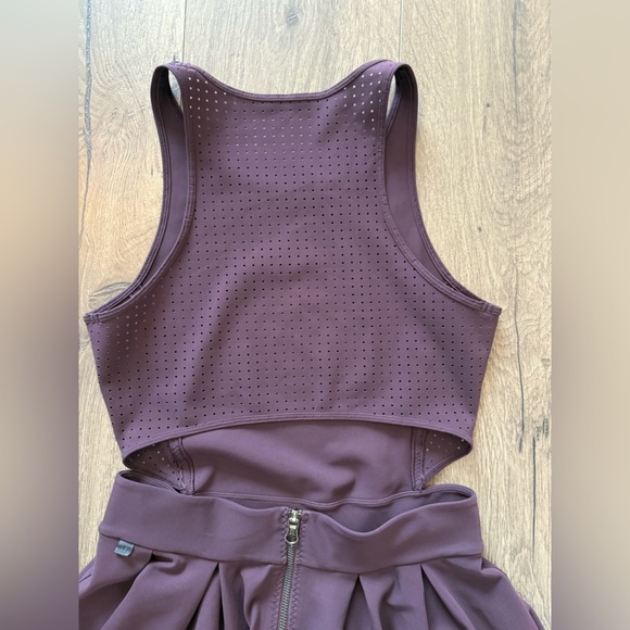 Lululemon Away Dress Black Cherry Neon Yellow Size Small - Picture 2 of 14